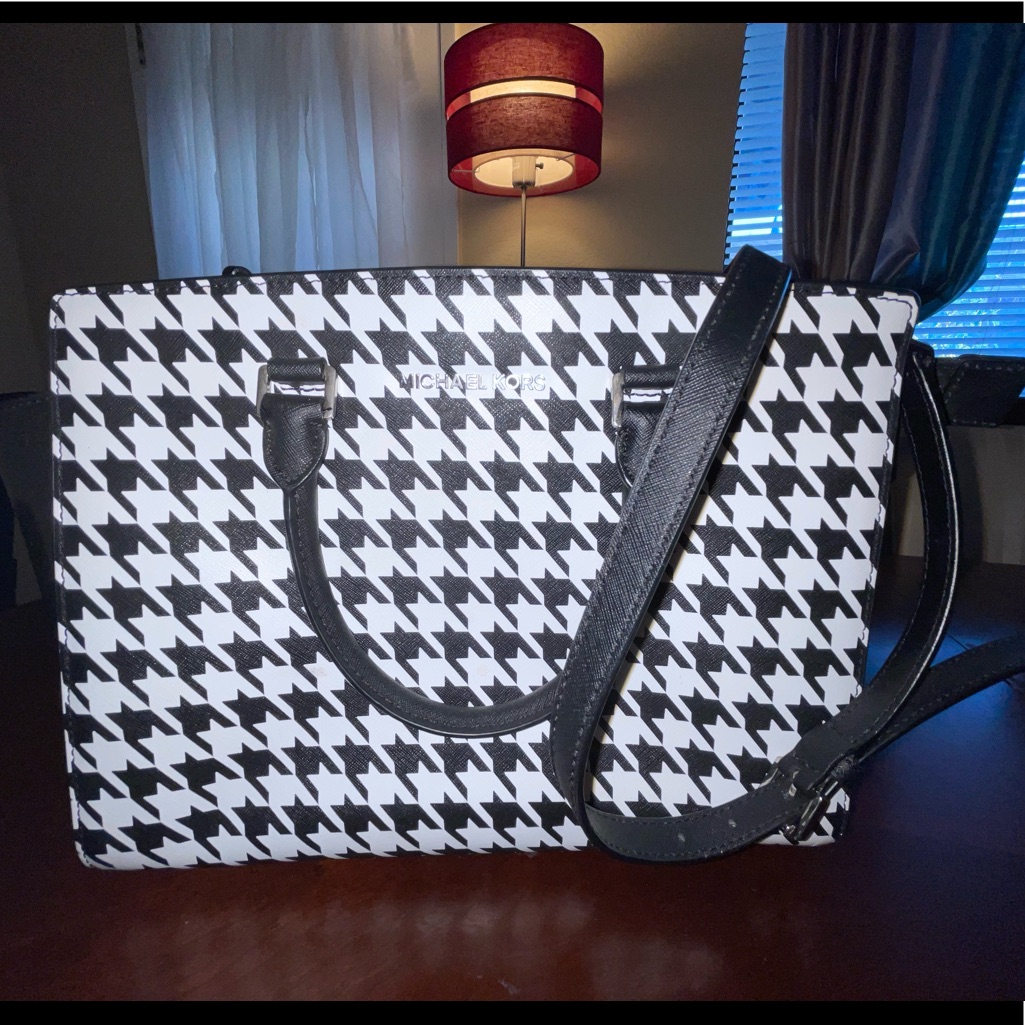 Michael Kors Selma Houndstooth Purse